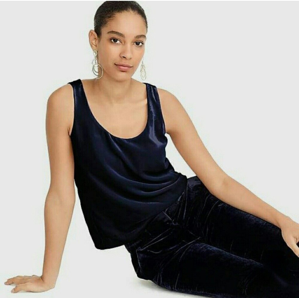 🔥NWOT J Crew Midnight Blue Velvet Tank🔥